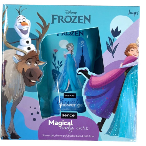 Disney Frozen Dárková kazeta 4ks Koupel. pěna + sprchový gel + bomba + houba