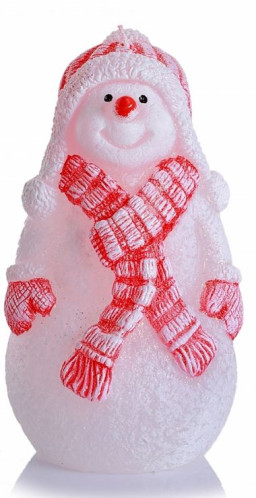 Bartek Xmas Snowman svíčka130 250g bílý+červený