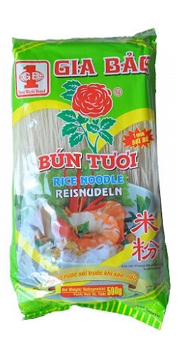 GIA BAO rýžové nudle 500g 1mm zelený obal (Bun tuoi Hoa Hong soi nho) 2/2024