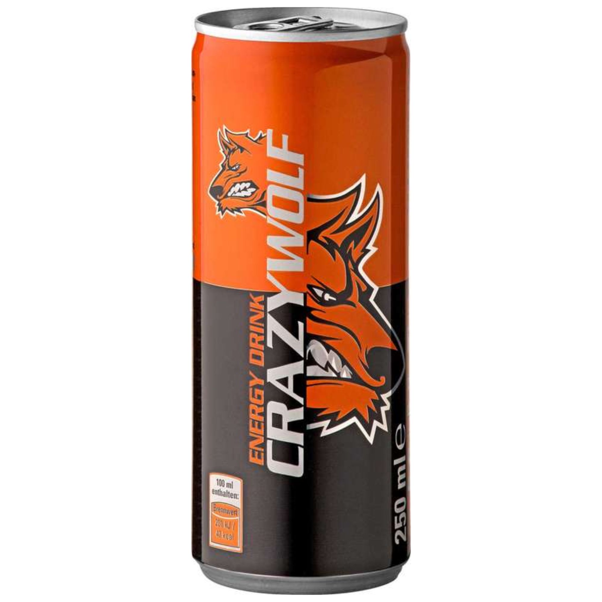 Crazy Wolf energy 0,25L plech Original oranžový (24) Tham & Ha Plus