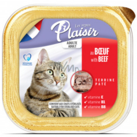detail Plaisir cat vanička 100g - Hovězí (pro dospělé i kastované)
