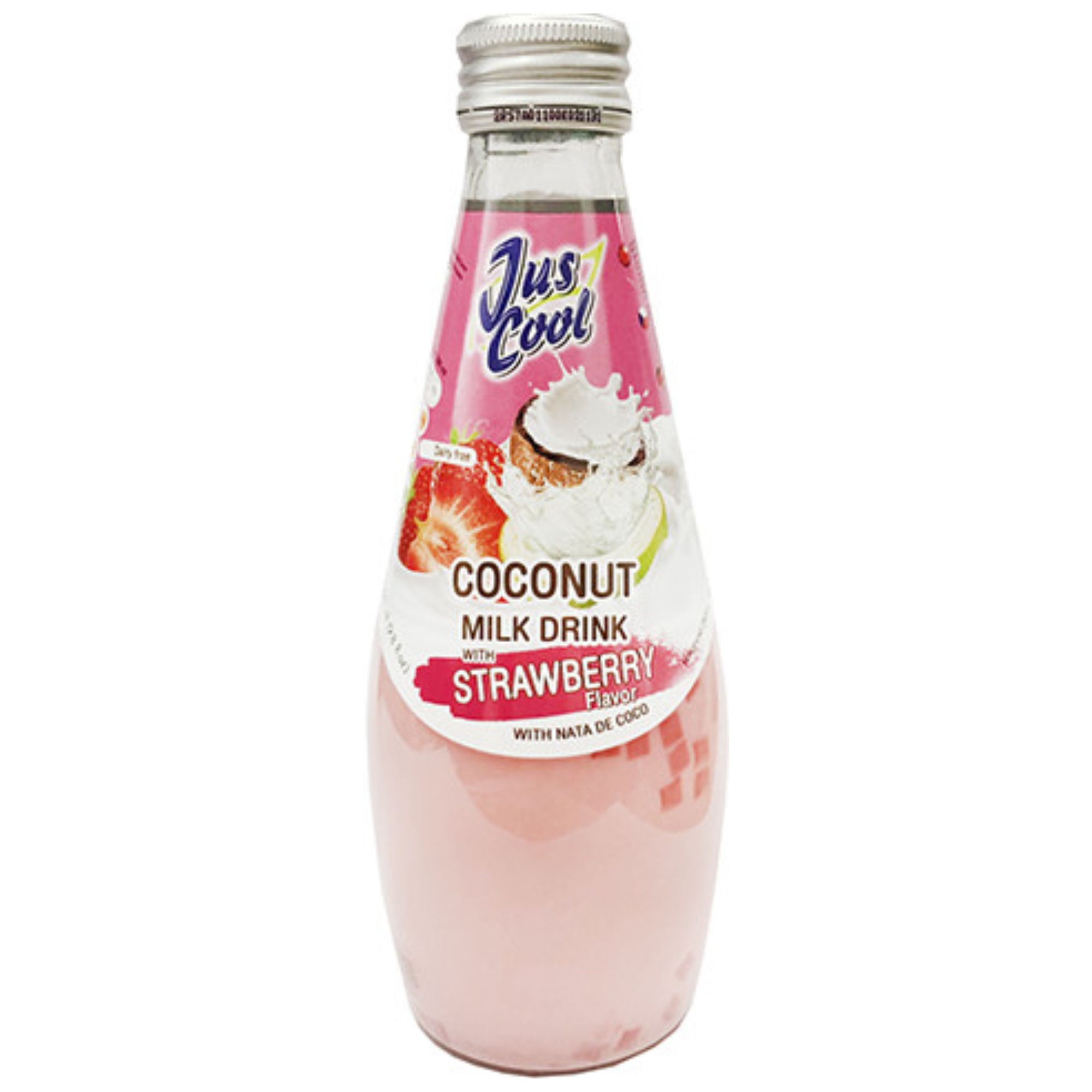 Jus Cool Coconut Milk Drink 290ml Strawberry (24) Tham & Ha Plus