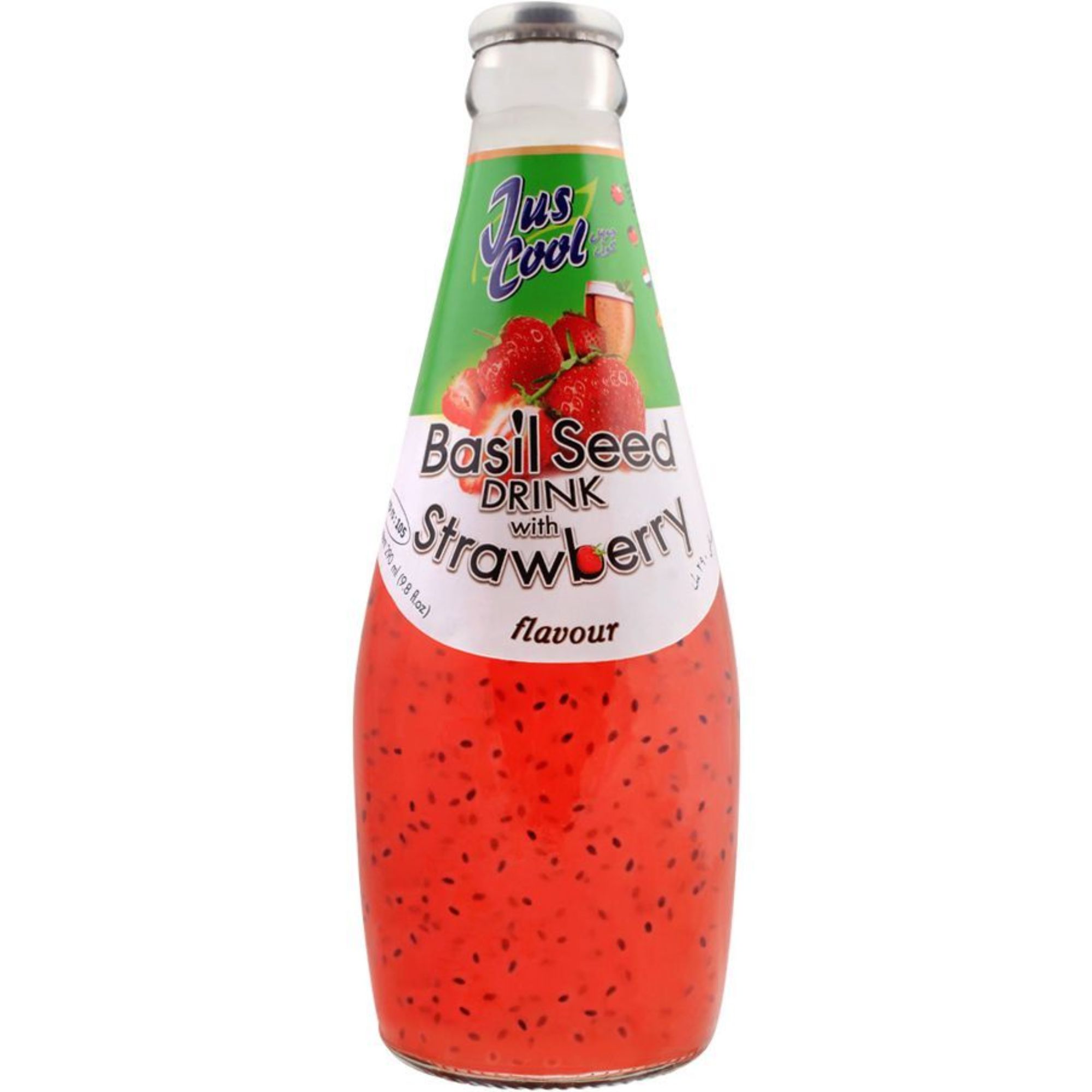 Jus Cool Basil Seed Drink 290ml Strawberry (24) Tham & Ha Plus