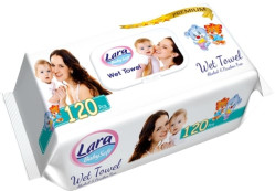 LARA vlhčené ubrousky 120ks klip Premium