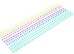Slámky plastové rovné pruhované 20cm/250ks