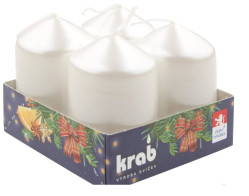 Krab svíčky na adventní věnce 4ks lakované - bílá