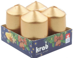 Krab svíčky na adventní věnce 4ks lakované - zlatá