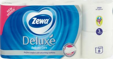 chi tiết Zewa Deluxe toaletní papír 3-vrst. 8ks Delicate Care Deluxe (bal/7ks)