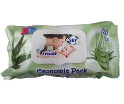 Sky vlhčené ubrousky 120ks - Aloe Vera