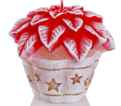 ESHOP - Bartek svíčka 255g Christmas flowers červený