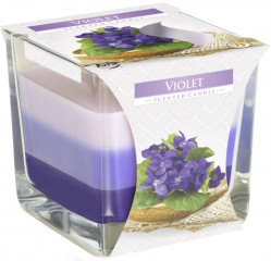 Bispol 3barevná svíčka ve skle 170g Violet (hop vuong)