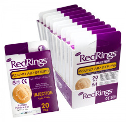 RedRings Náplast round-kulatá injekce fialové 20ks