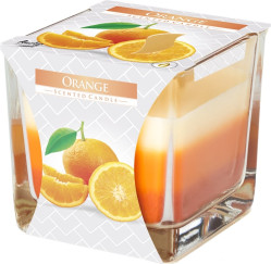 Bispol 3barevná svíčka ve skle 170g Orange (hop vuong)