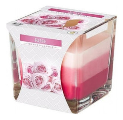 Bispol 3barevná svíčka ve skle 170g Rose (hop vuong)