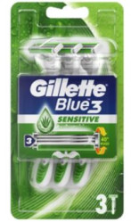 Gillette blue3 3ks Sensitive holící strojky (zelený)