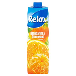RELAX džus 1L mandarinka, pomeranč s dužinou (12)