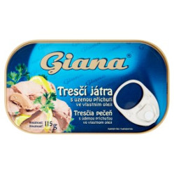 GIANA tresčí játra 115g RP s uzenou příchutí ve vlastním oleji
