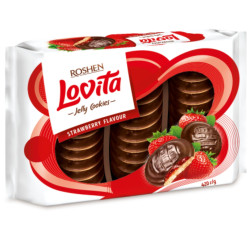 Roshen Lovita 420g piškoty v čokoládě Jahoda (7)