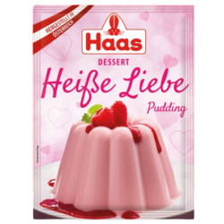 HAAS Puding v prášku Heiße Liebe (vanila malina) 37g (24)