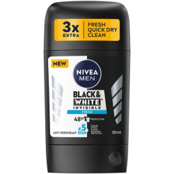 Nivea tuhý 50ml MEN Black White Invisible (Fresh)