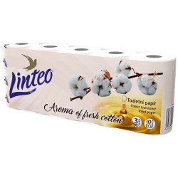 Linteo toaletní papír 3vrstvý Premium 10rolí Bavlníková parfemace (7)