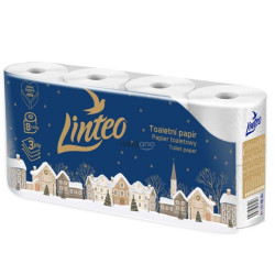 Linteo toaletní papír 3vrstvý 8rolí 15m bílý VÁNOČNÍ Den a Noc (bal/10ks)