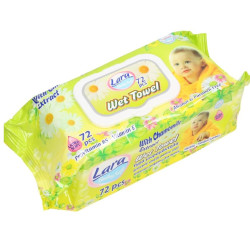 LARA vlhčené ubrousky 72ks baby Chamomile žlutý
