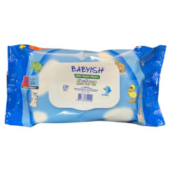 ESHOP Babyish Dětské vlhčené ubrousky s klipem 120ks Vitamin E & Aloe Vera (24)