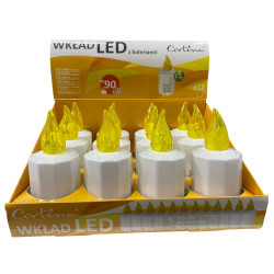 Svíčka na baterie CORTINA 90 dní 12ks Žluté / Nen dien