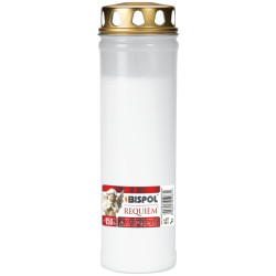 Bispol Svíčka hřbitovní s víčkem Requiem V7 150h / 420g - Bílá (20)