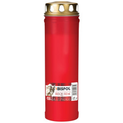 Bispol Svíčka hřbitovní s víčkem Requiem V7 150h / 420g - Červná (20)