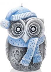 Bartek svíčka 195g Winter Owl svíčka100 modrý