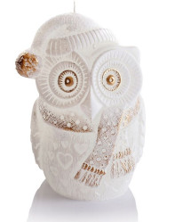 Bartek svíčka 195g Winter Owl svíčka100 bílý + zlatý