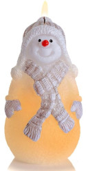 ESHOP - Bartek svíčka 250g Xmas Snowman LED diod svíčka130 bílý+cappucino