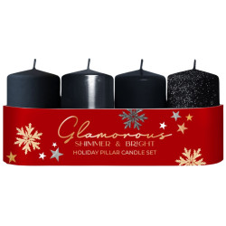 Bartek adventní svíčky Glamorous 4ks 40x70 Black mix (26)