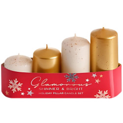 Bartek adventní svíčky Glamorous 4ks schody 40/55-70-85-100 Gold Mix (12)