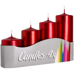 Bispol adventní svíčky 4ks schody SW50/4 - Metalic Red (6)