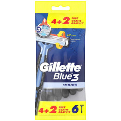 Gillette blue 3 Strojky 6ks (sáček) - Smooth