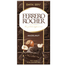 Ferrero Rocher čokoláda 90g tablet Dark Hazelnut 55% (8)