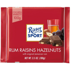 Ritter sport čokoláda 100g čokoláda s rozinkami (Rum Rais) (12)