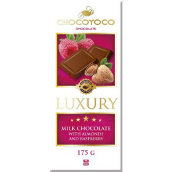 Chocoyoco Luxury 175g Milk Chocolate almonds a raspberry (14)