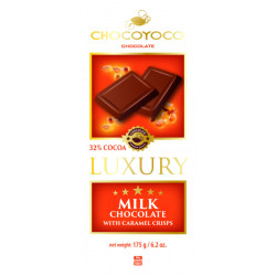 Chocoyoco Luxury Mléčná čokoláda s karamelovým luppínky 175g (14)