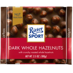 Ritter sport 100g Dark Whole Hazelnuts (Hořká celé ořechy) (10)