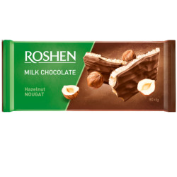 Roshen 90g mléčná čokoláda Hazelnut nougat (20)