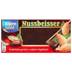 Nussbeisser 100g hořká čokoláda s celými mandlemi (20)
