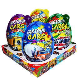 Vajíčko plastové 4XL 25g Cartoon Cars 22,5cm (4)