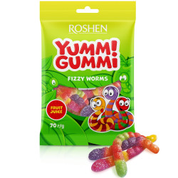 Roshen Yumm Gummi 70g želé Fizzy Worms (22)