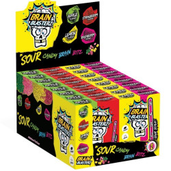 Brain Blasterz Sour Candy Brain Bitz 45g (16) lemon/raspberry, apple/strawberry