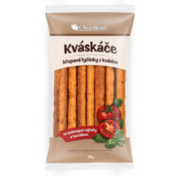 Chrástkovi kváskáče 90g křupavé tyčinky se sušenými rajčaty a bazalkou (30)
