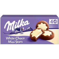 Milka sušenky Choco White Mini Stars 150g velké (16) Trvan. 3/8/2025